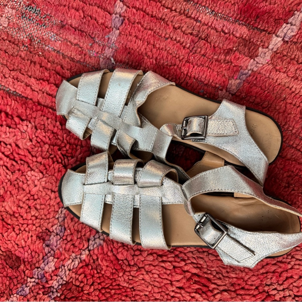 Hudson Shoemaker Silver Fisherman Sandals